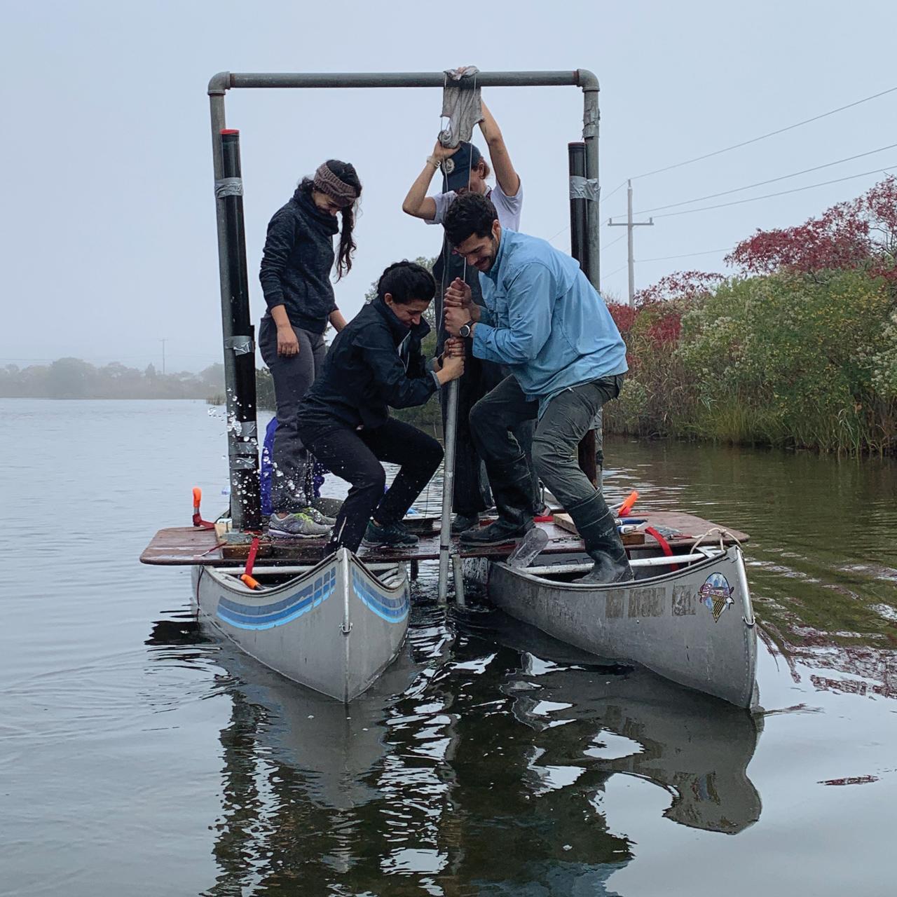 Taking sediment cores with a selfmade coring vessel